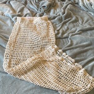 Cream Crochet Maxi Skirt